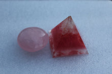 Load image into Gallery viewer, Rose Quartz Medium Orgonite Pyramid LOVE
